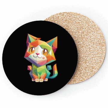 Discover Geometric Cat Funny Cat lover Math Coasters