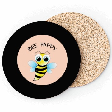 Discover BEE HAPPY - MENTAL HEALTH STICKER Coasters