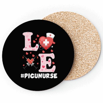 Discover Cute PICU Nurse Valentines Day Design Coasters