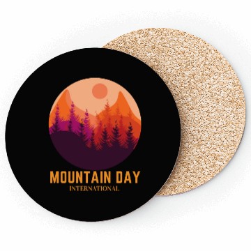 Discover mountain day International, Camping Gift, Forest Coasters