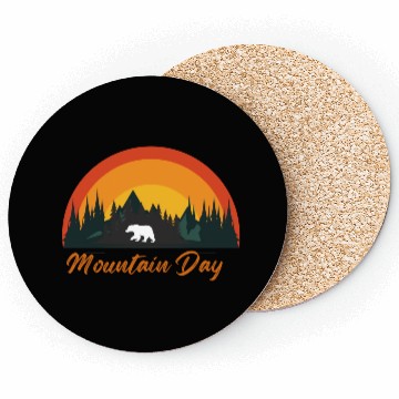 Discover mountain day, bear lover, forest mountain, bear Coasters