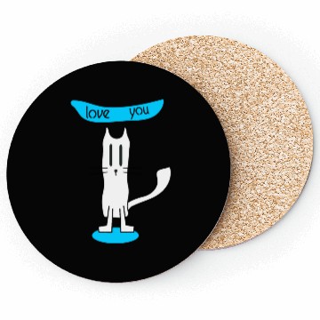 Discover love you I love cat Coasters