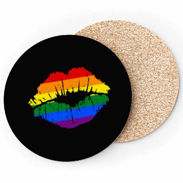 Discover Artistic Gay Pride Rainbow Flag LGBTQ Lips Coasters