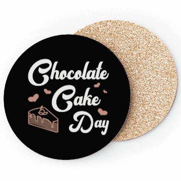 Discover Chocolate Cake Day Dessert Sweet Delicious Fun Coasters