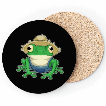 Discover Frog Farmer Hat Coasters