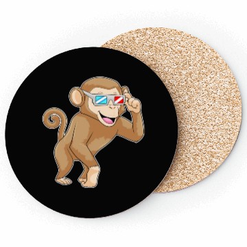 Discover Monkey With Glasses Funny Animal Coasters