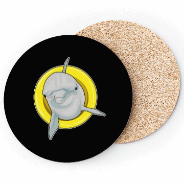 Discover Dolphin Swimming Lifebuoy Coasters