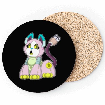 Discover Cat As Robot Coasters