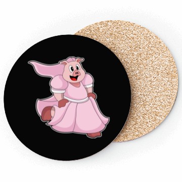 Discover Pig As Bride With Wedding Dress Coasters