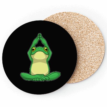 Discover Frog At Yoga In Cross Legged Coasters