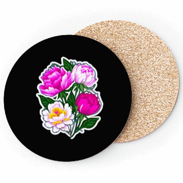 Discover Peony Flower Art Coasters
