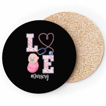 Discover Cute Newborn Nursery Nurse Design Coasters