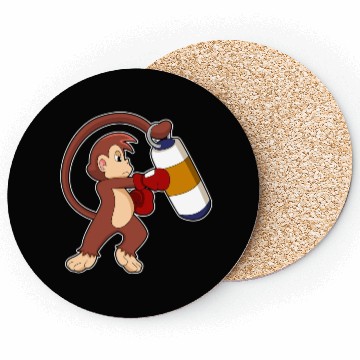 Discover Monkey At Boxing With Punching Bag Coasters