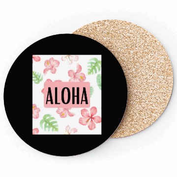 Discover Aloha Pink Hibuscus Pattern Coasters