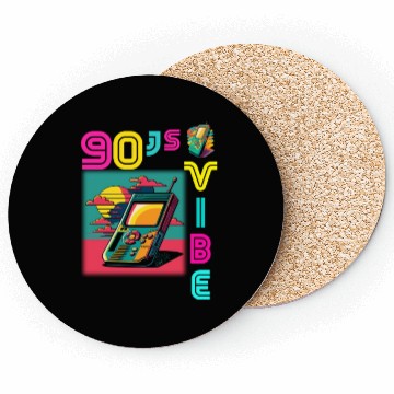 Discover 90s Vibe - I Love The 90s - Retro 90s Neon Coasters
