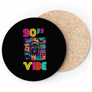 Discover 90s Vibe - I Love The 90s - Retro 90s Neon Coasters