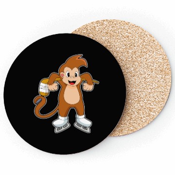 Discover Monkey Ice Hockey Ice Hockey Stick Coasters