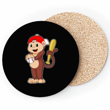 Discover Monkey At Baseball With Baseball Bat Coasters