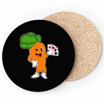 Discover Carrot At Poker With Poker Cards Coasters