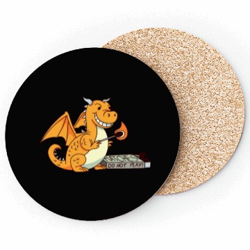 Discover Funny Dragon Playing With Matches Irony Coasters