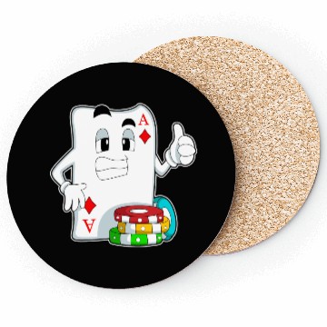 Discover Poker Card With Poker Chips Coasters