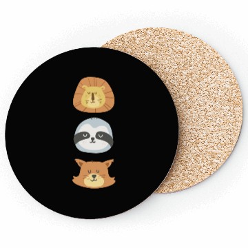 Discover Lion, Sloth and Weasel Coasters