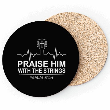 Discover Praise Him With The Strings Christian Guitar Music Coasters