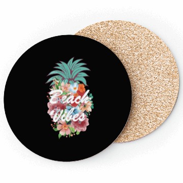 Discover Pineapple Flower Beach Vibes Coasters