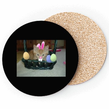 Discover Festive Bunny Easter Cat Design Coasters