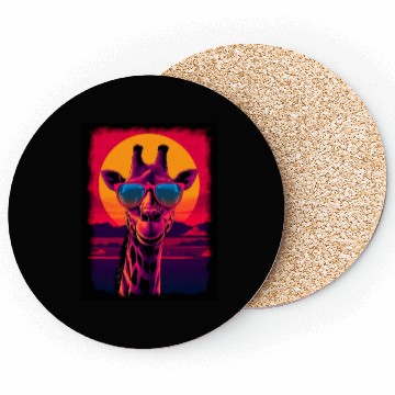 Discover 80s Synthwave Giraffe Coasters