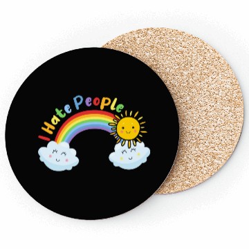 Discover Cute Sun And Cloud I Hate People Coasters
