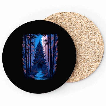 Discover Japanese Temple in a Bamboo Forest Coasters
