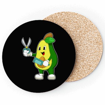 Discover Avocado Hairdresser Scissors Comb Coasters
