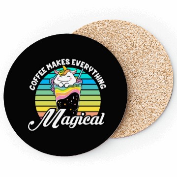 Discover Pink Magical Unicorn Caffeine Coffee Lover Coasters