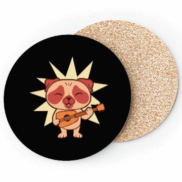 Discover Guitar Dog I Puppy I Kids Dog Coasters