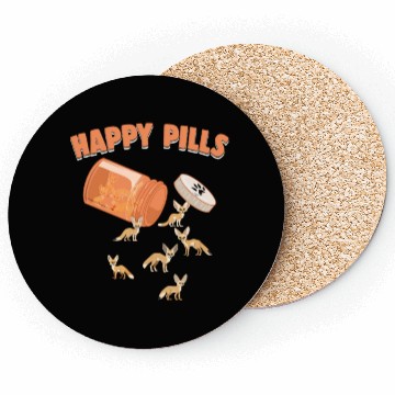 Discover Happy Pills Fennec Fox Funny Fennec Foxes Lover Coasters