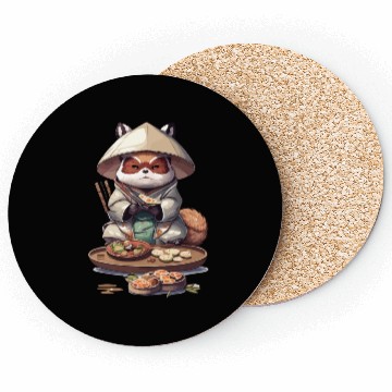 Discover Tanuki Warrior Eat Sushi Coasters