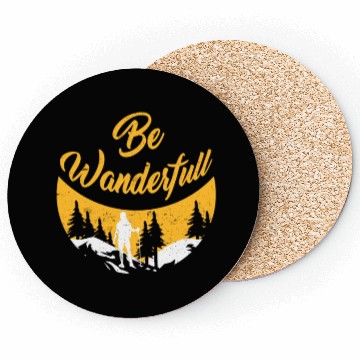 Discover Wanderlust Be Wanderfull Mountain Fan Hiking Coasters