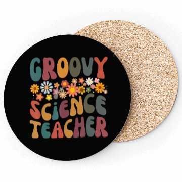 Discover Groovy Science Teacher Retro Colorful Design Coasters