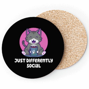 Discover Just Differently Social Nerd Introvert Weird Antis Coasters