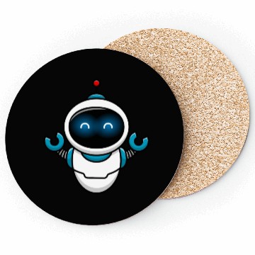 Discover Cute Robot Cartoon Vector Icon Illustration Coasters