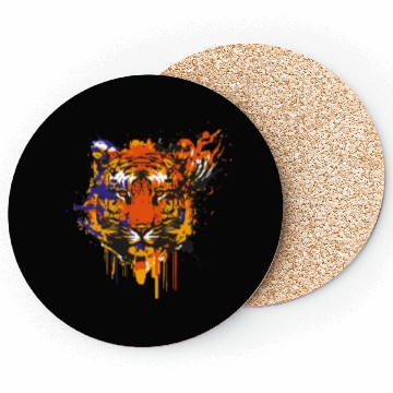 Discover Colorful Tiger face art Coasters