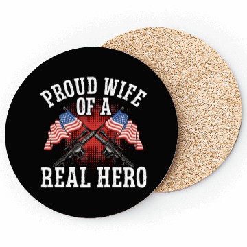 Discover Soldier proud wife of real hero military army Coasters