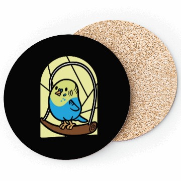Discover Cartoon Parakeet Bird I Kids Parakeet Coasters