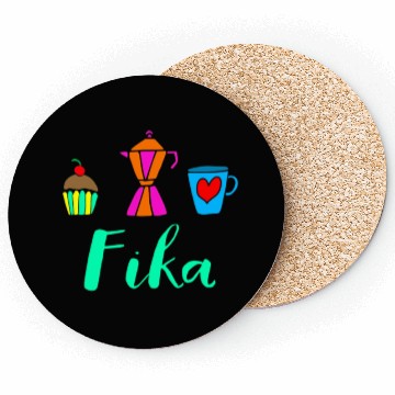 Discover Fika Swedish Sweden Coffee Break Coasters
