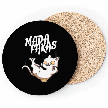 Discover Clumsy Cat I Madafakas I White Cat Coasters