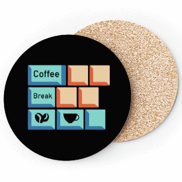 Discover Coffee Break Keyboard Key Caffeine Lover Relatable Coasters