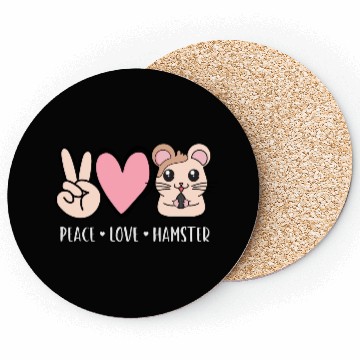 Discover Peace Love Hamster Funny Cute Hamster Lover Gift Coasters