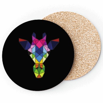 Discover giraffe head made of geometric shapes Coasters