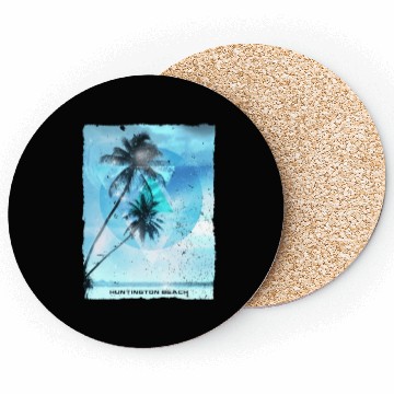 Discover Artistic Huntington Beach California Palm Tree Coasters